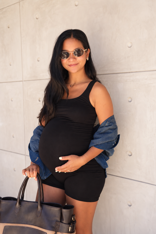 The Everyday Maternity Romper - Black
