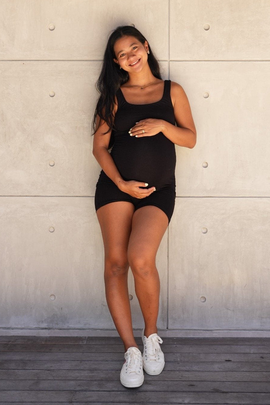 The Everyday Maternity Romper - Black